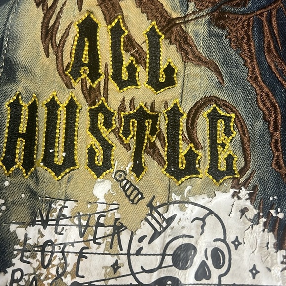 Copper Rivet “Wild Free” Sequin Tiger Denim Jacket - Picture 13 of 16